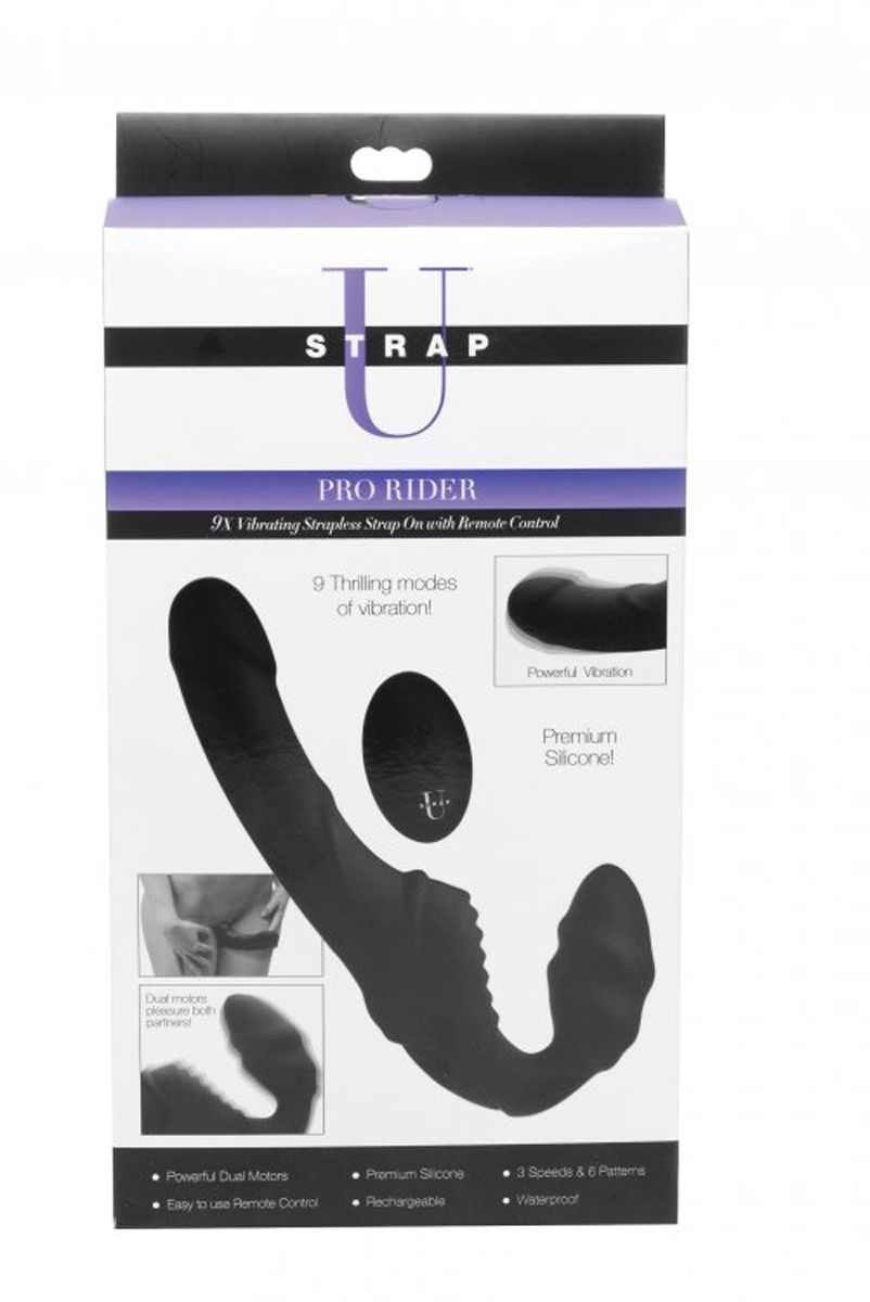 Pro Rider Strapless Strap-on Vibrator - Black