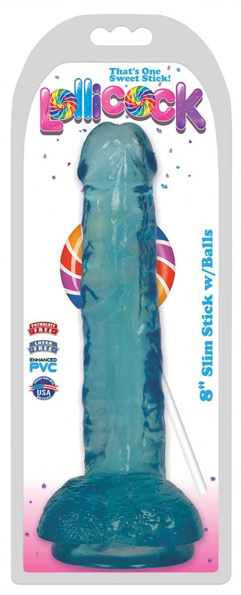 Dildo With Balls 20 CM - Berry Ice