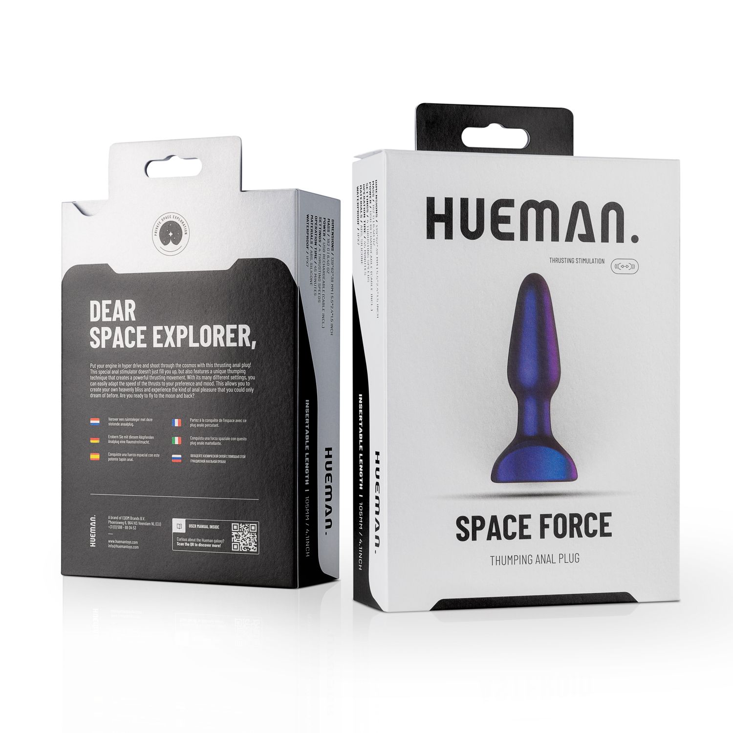 Hueman - Space Force Vibrating and Thrusting Butt Plug