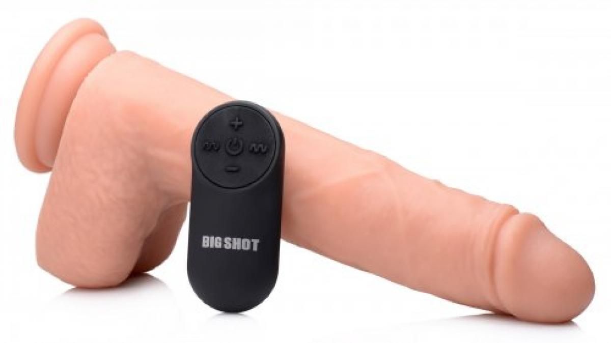 Vibrating & Thrusting XL Dildo with Suction Cup and Balls