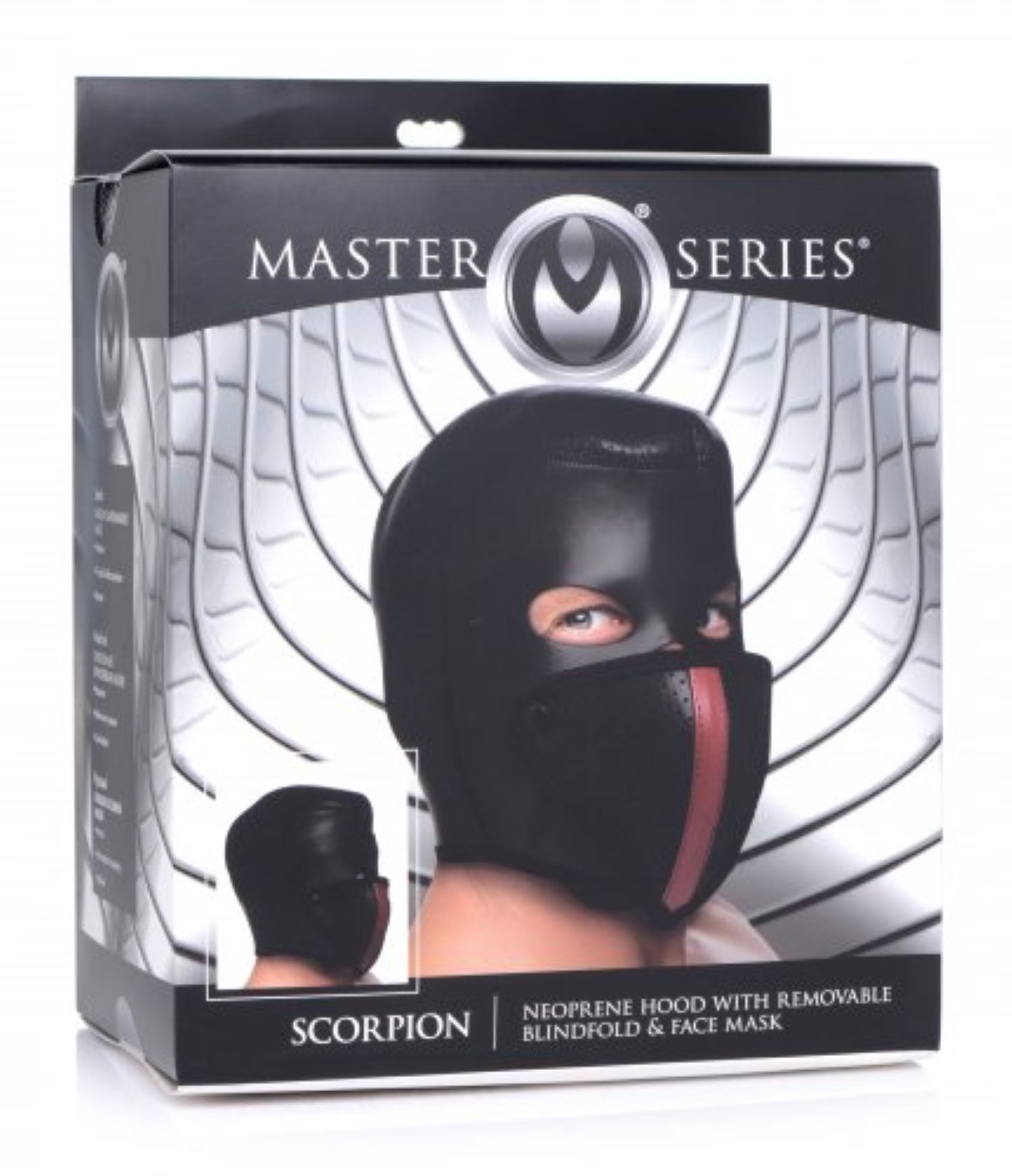 Scorpion Hood With Removable Blindfold And Mouth Mask