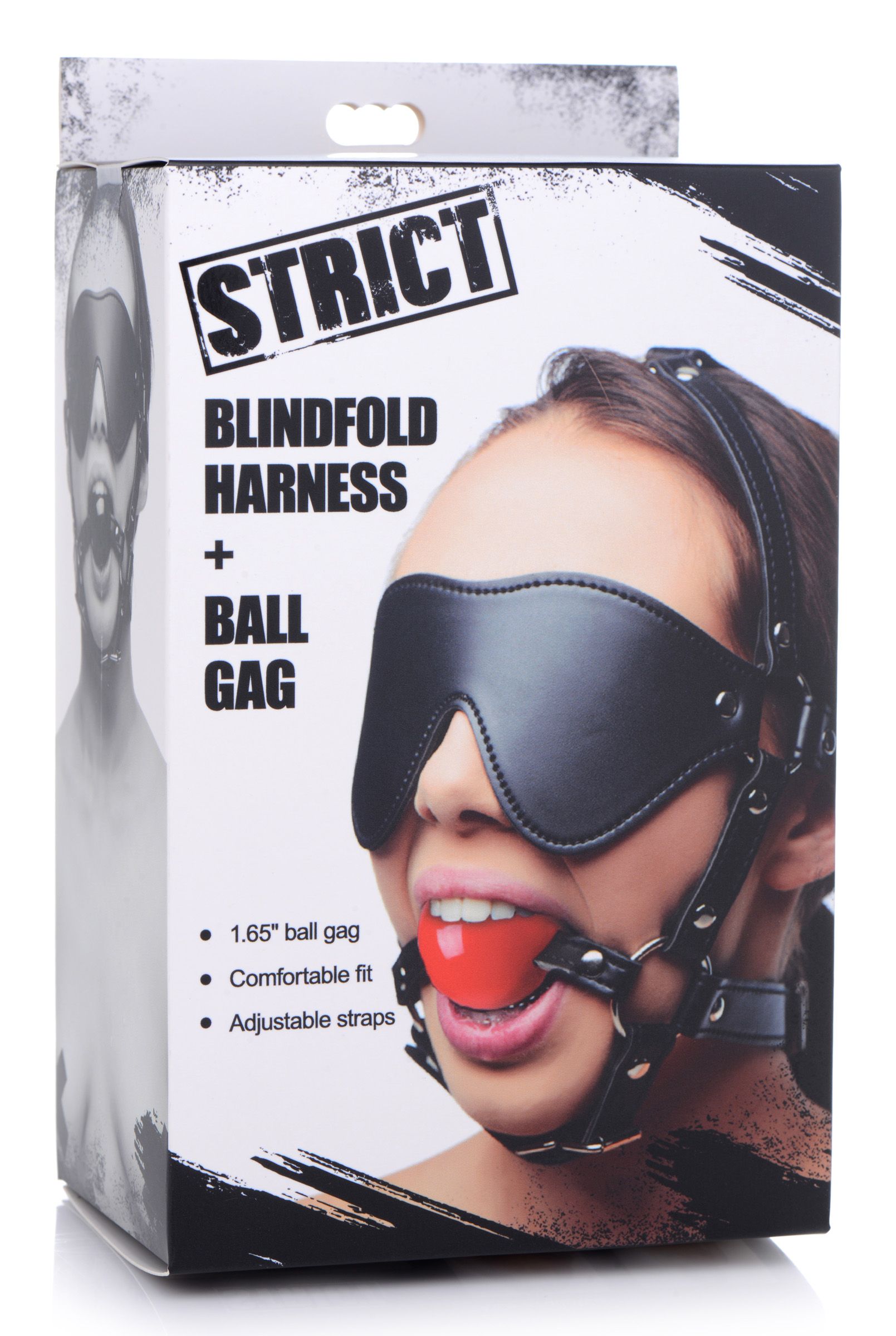 Kinky Adjustable Harness With Blindfold And Ball Gag