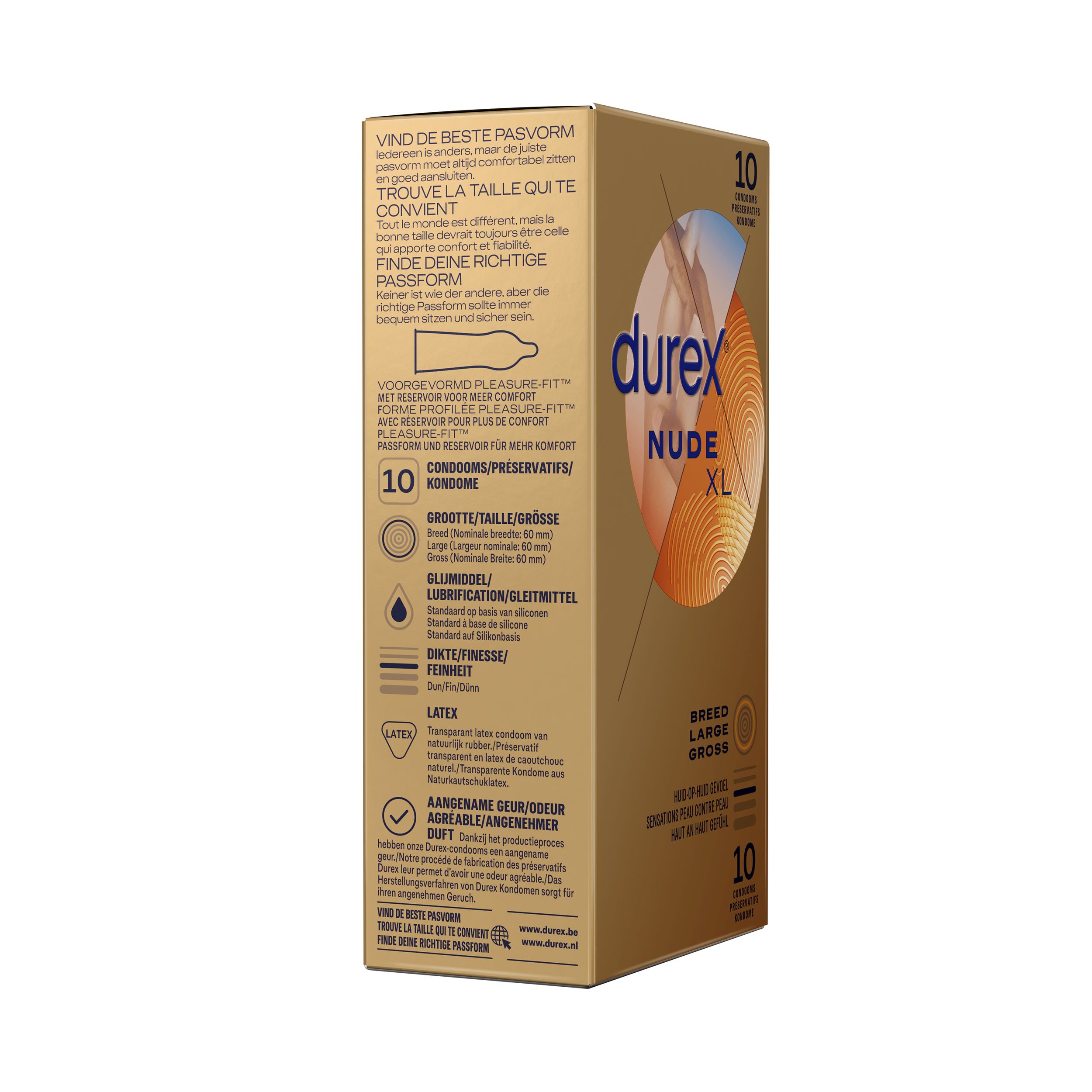 Durex Condoms Nude XL - 10 pcs