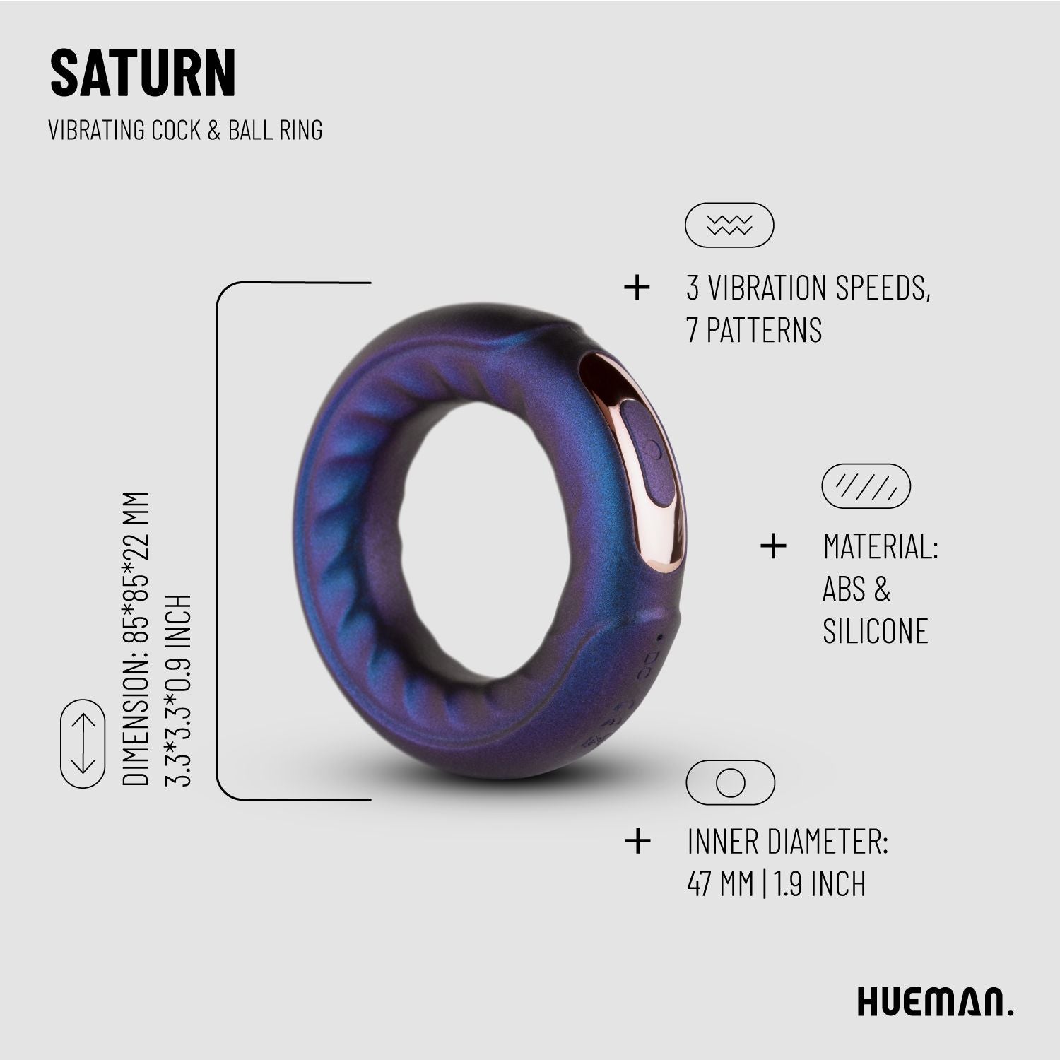 Hueman - Saturn Vibrating Cock/Ball Ring