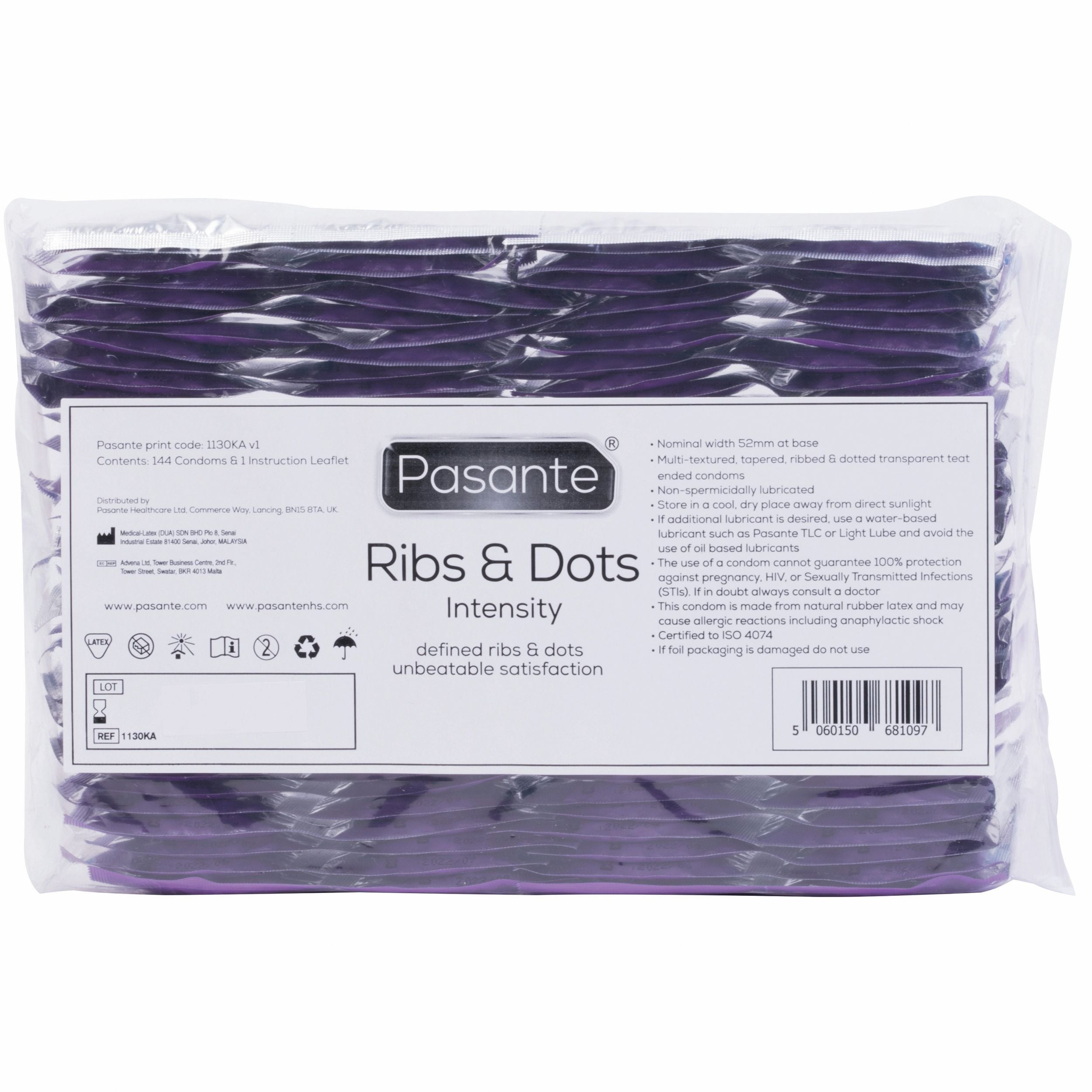 Pasante Ribs & Dots Intensity condoms 144pcs