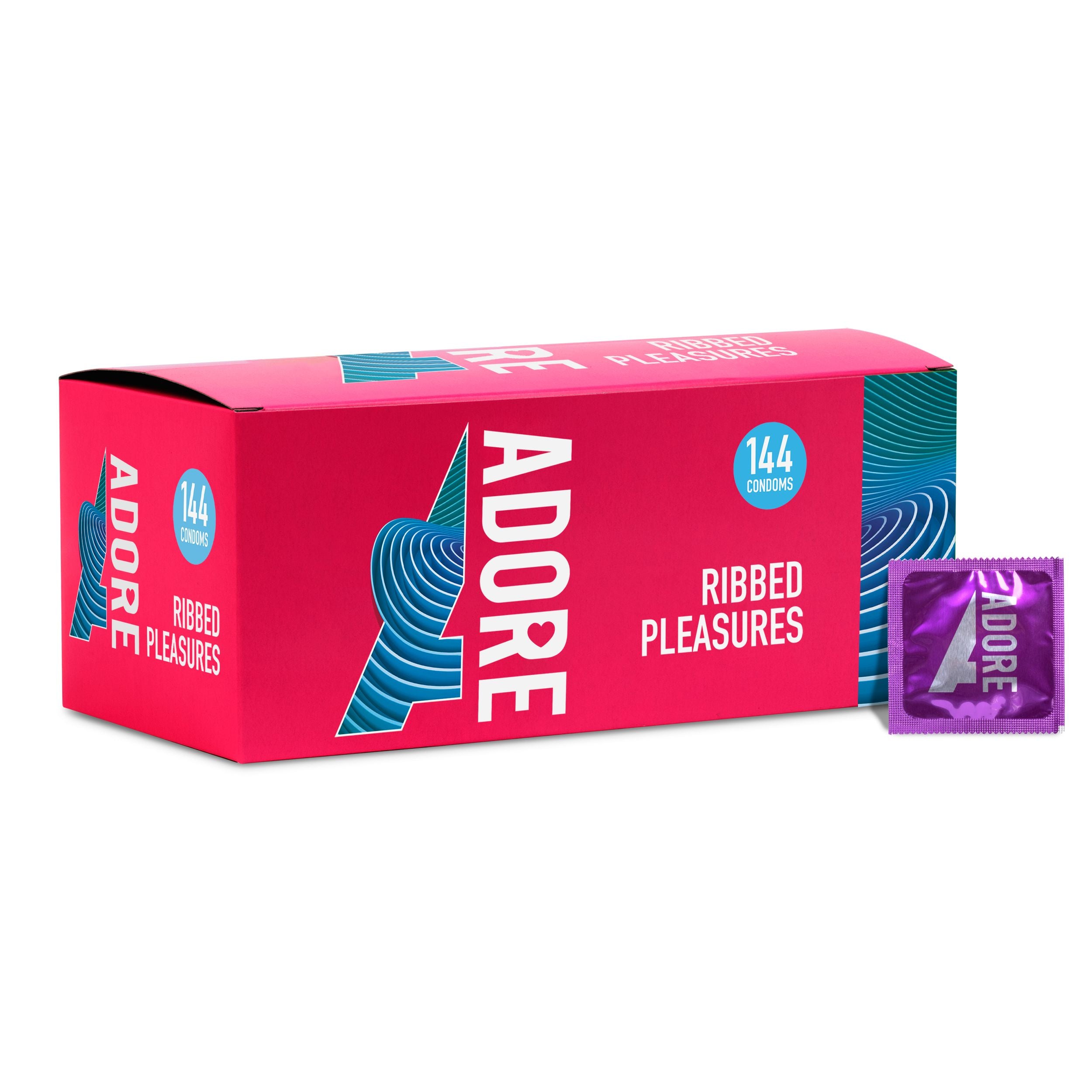 Adore Ribbed Pleasure condoms 144 pcs