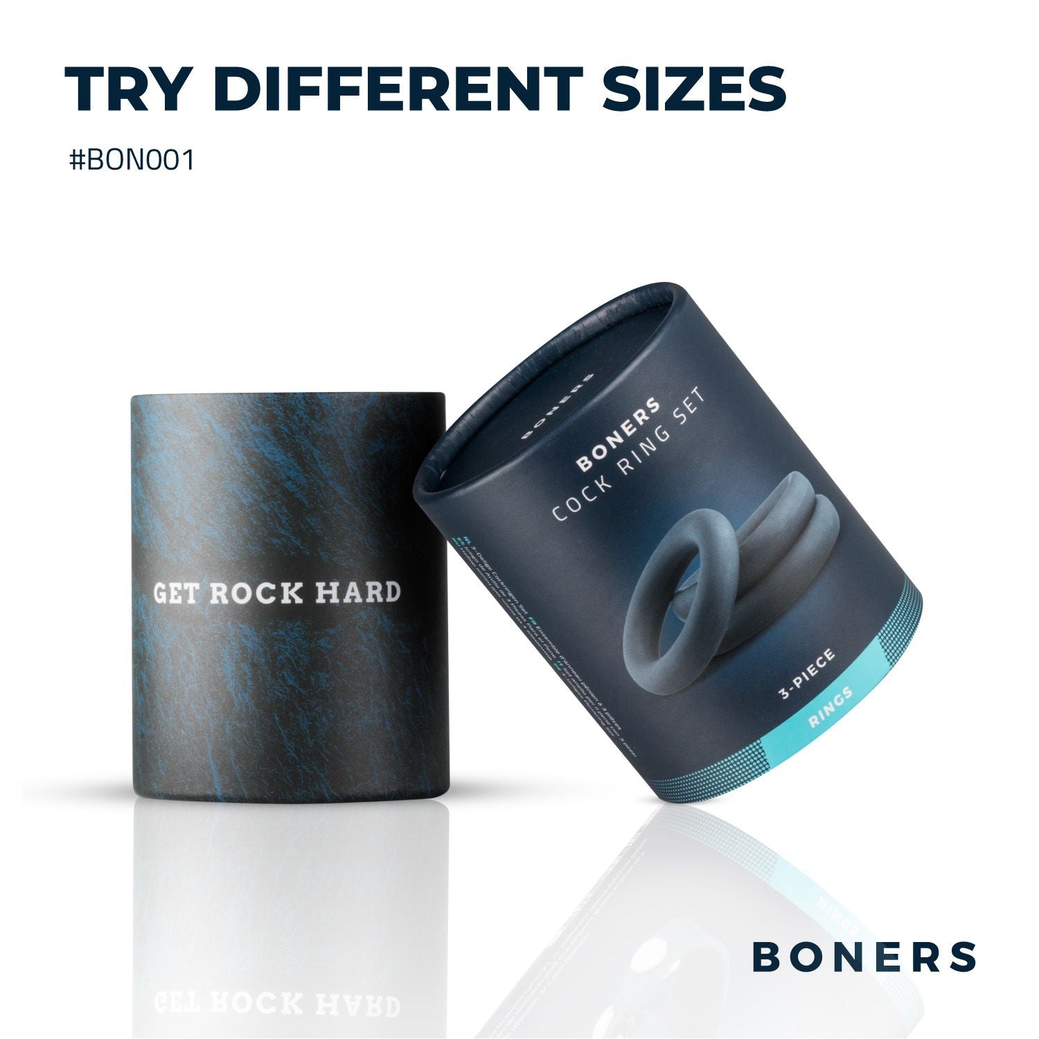 Boners 3-Piece Cock Ring Set - Grey