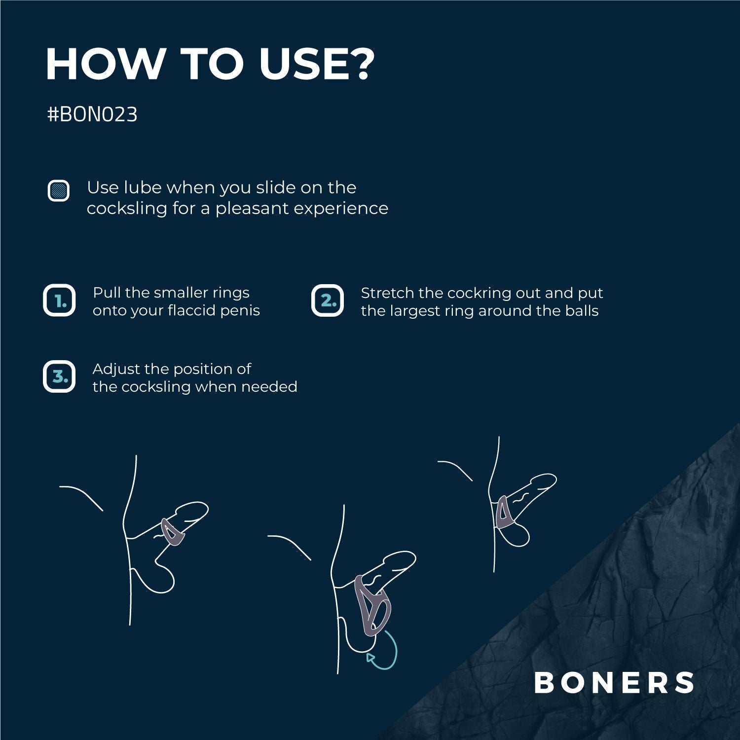 Boners Open Cocksling - Triple Cockring