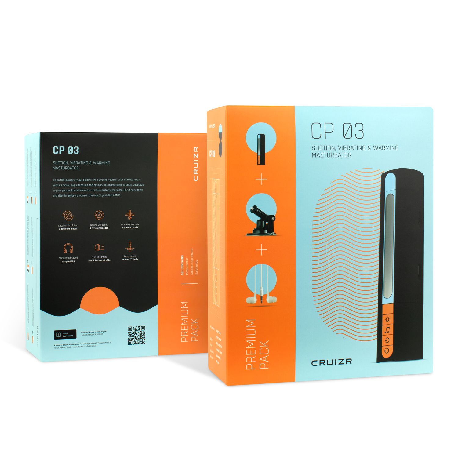 CRUIZR-CP03 Deluxe Vibrating And Sucking Automatic Masturbator With Adapter