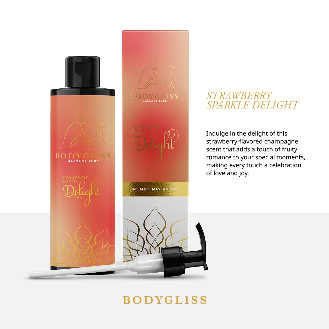 BodyGliss - Massage Oil And Lubricant in 1 Strawberry & Champagne - 150 ml