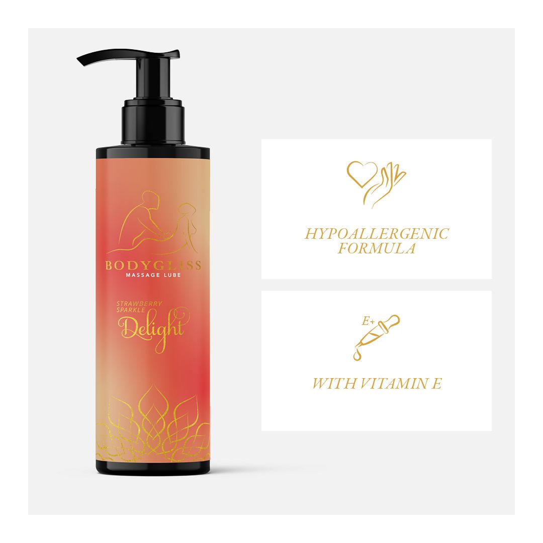 BodyGliss - Massage Oil And Lubricant in 1 Strawberry & Champagne - 150 ml