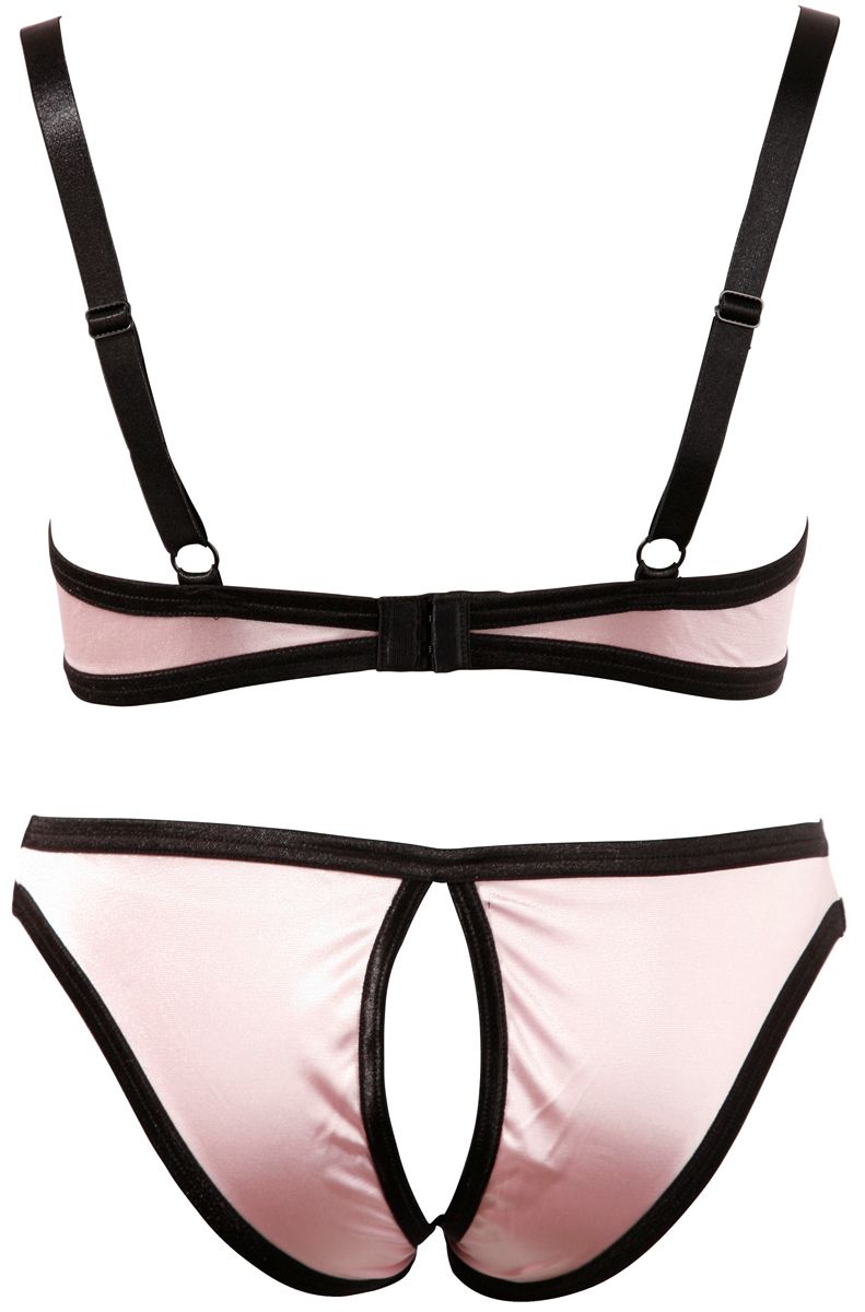 Set of rose satin with black details