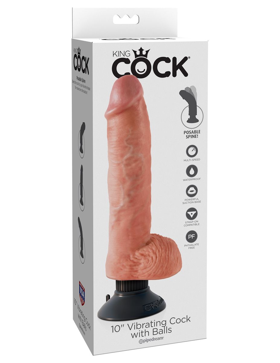 King Cock Realistic Vibrator - 25,4 cm
