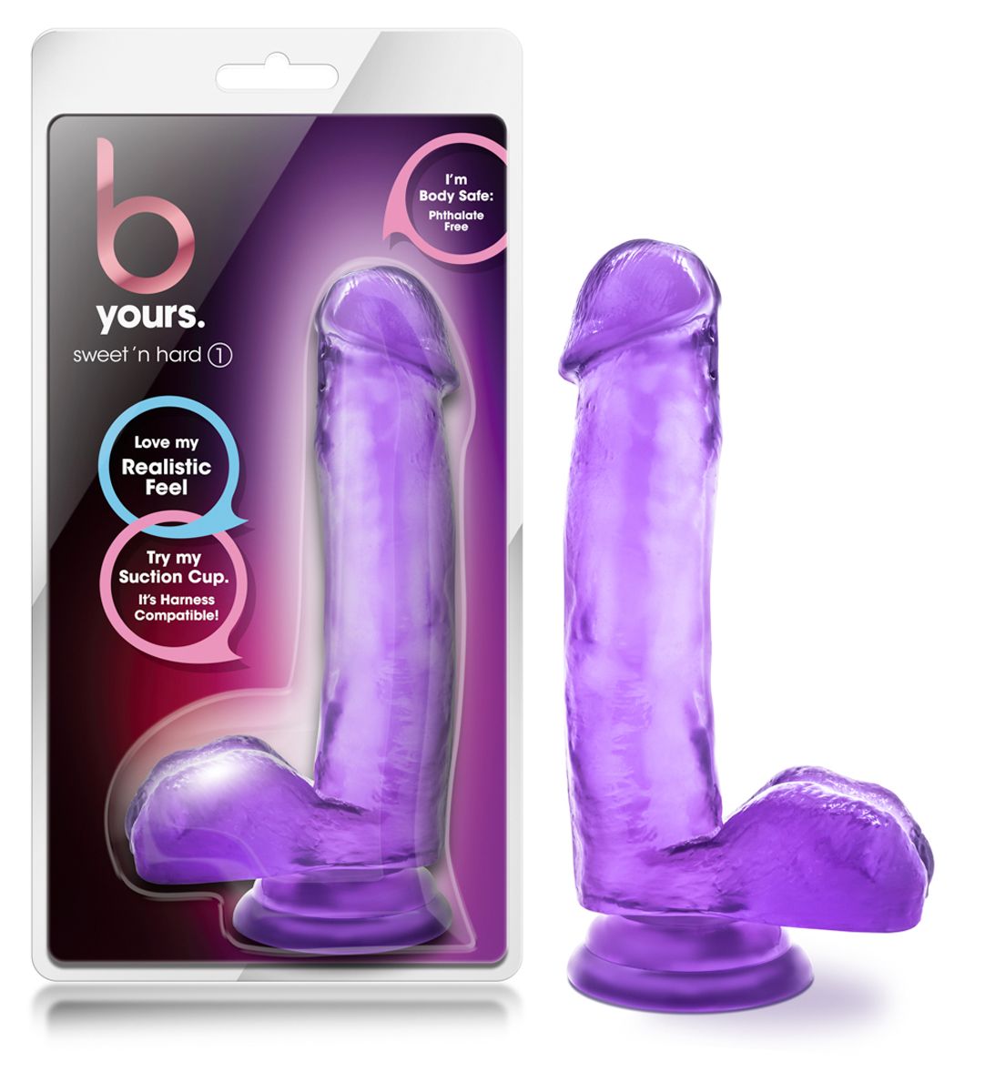 B Yours Sweet 'N Hard Realistic Dildo - Purple