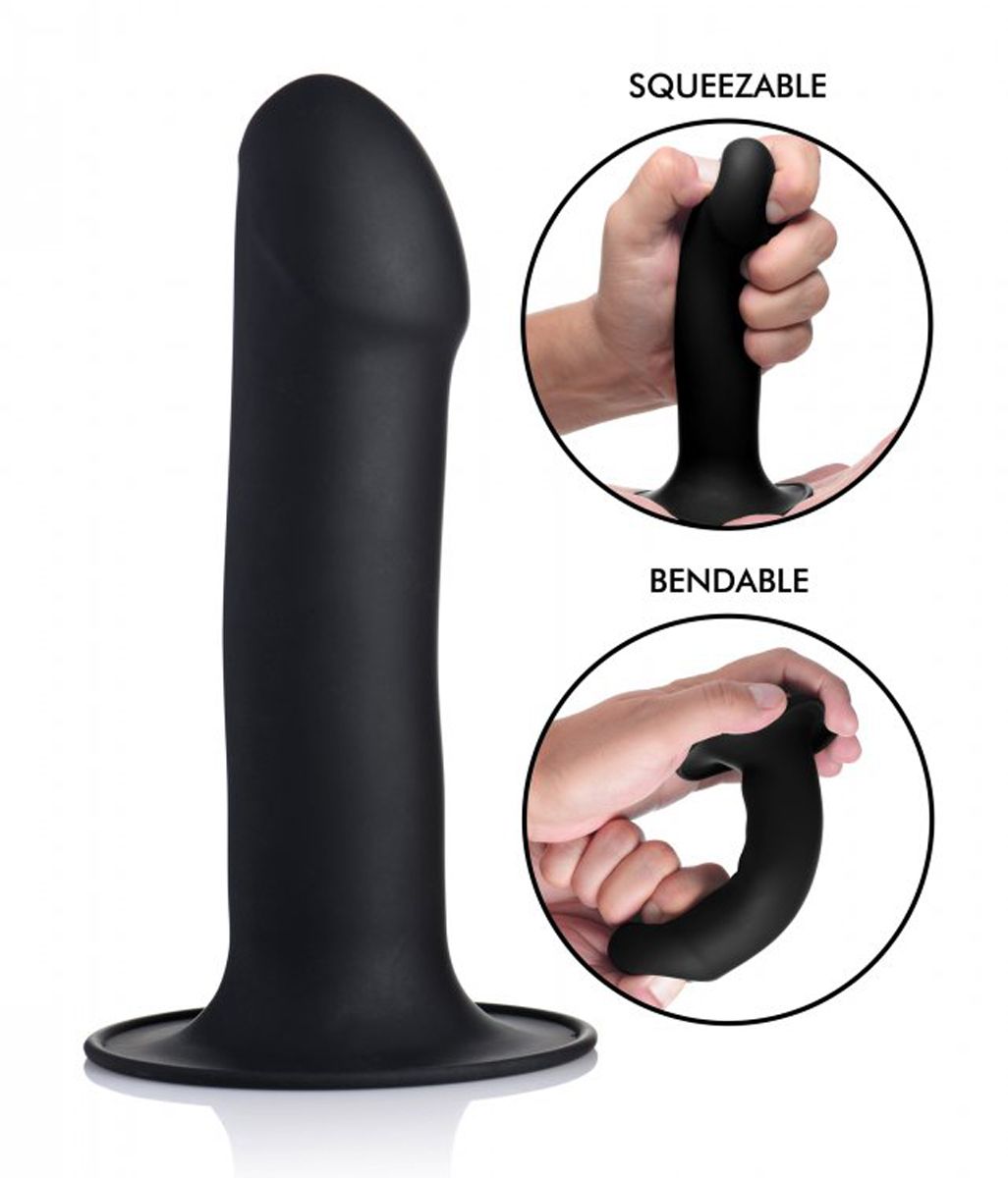 Squeeze-It Phallic Dildo - Black