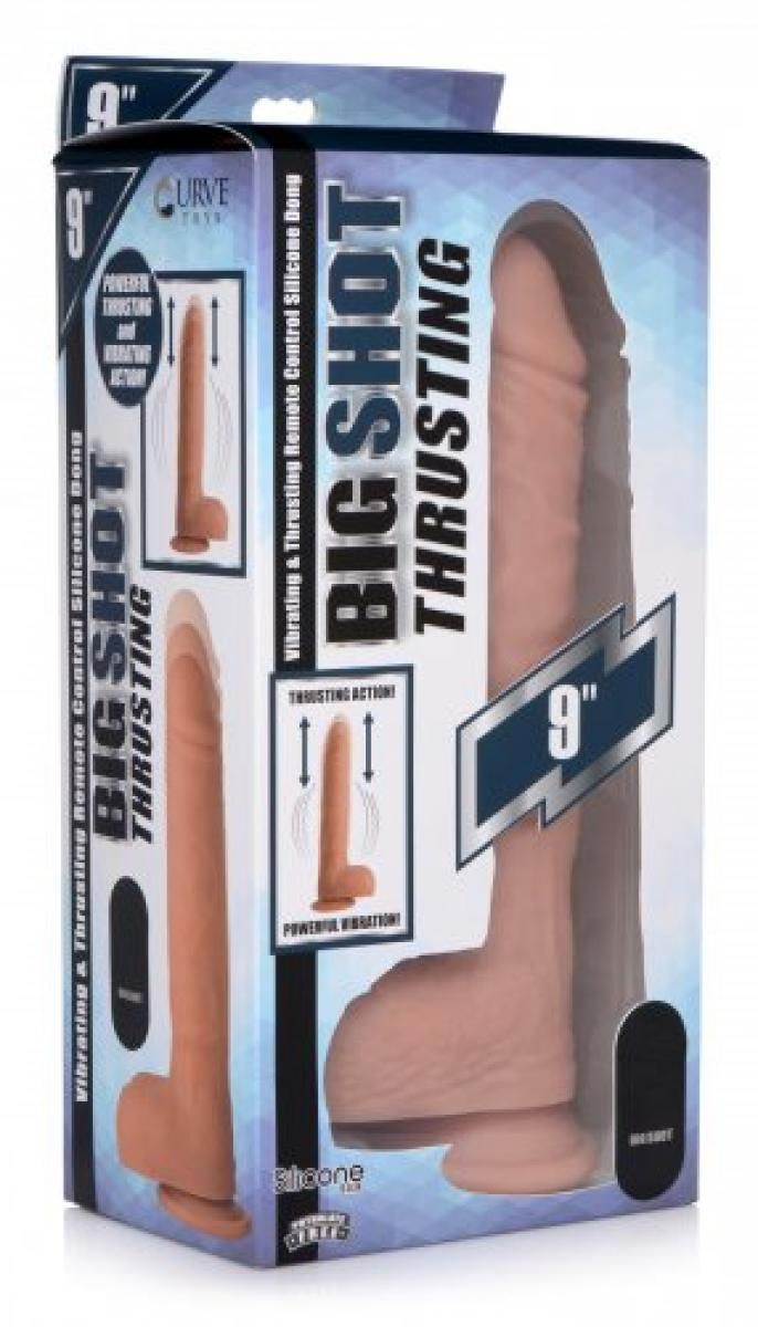 Vibrating & Thrusting XL Dildo with Suction Cup and Balls