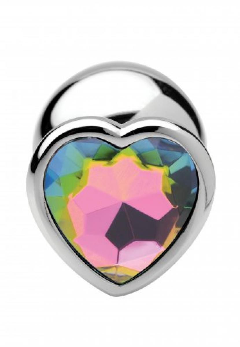 Rainbow Heart Butt Plug - Large