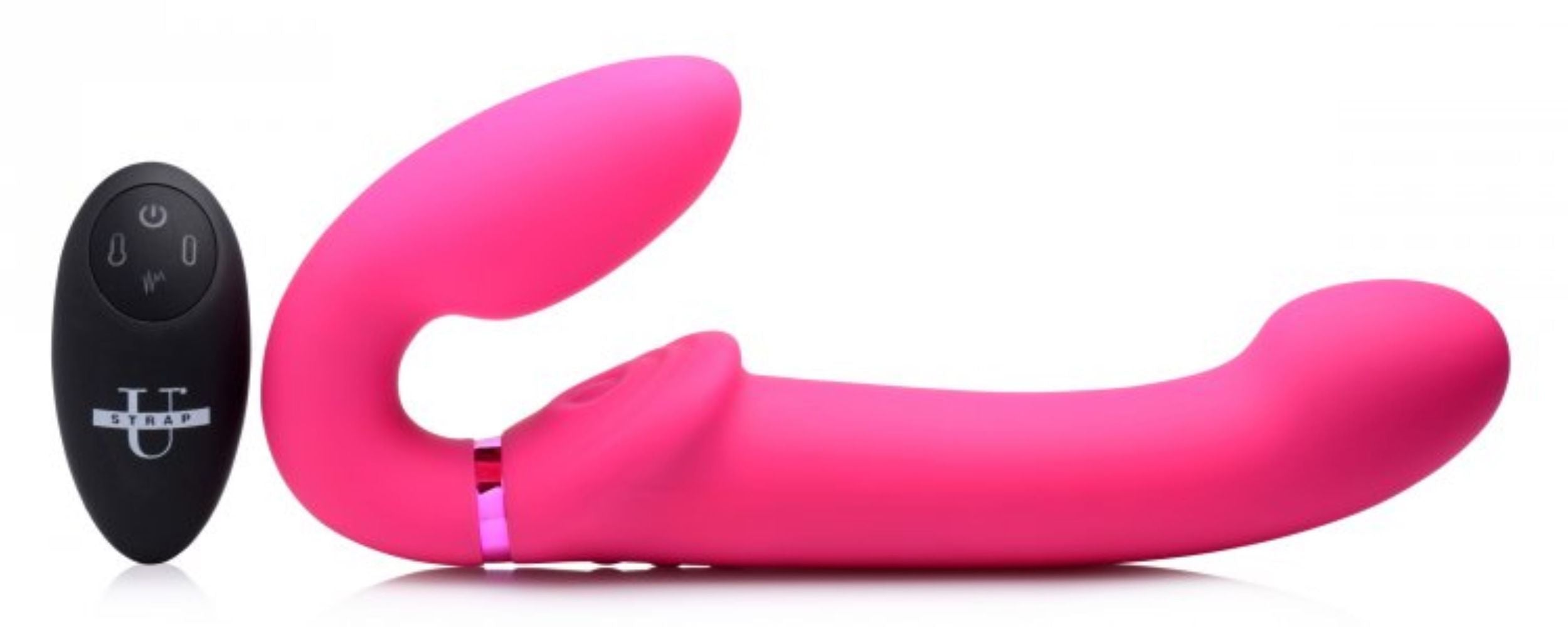 G-Pulse Vibrating Strapless Strap-On Vibrator With Remote Control - Pink