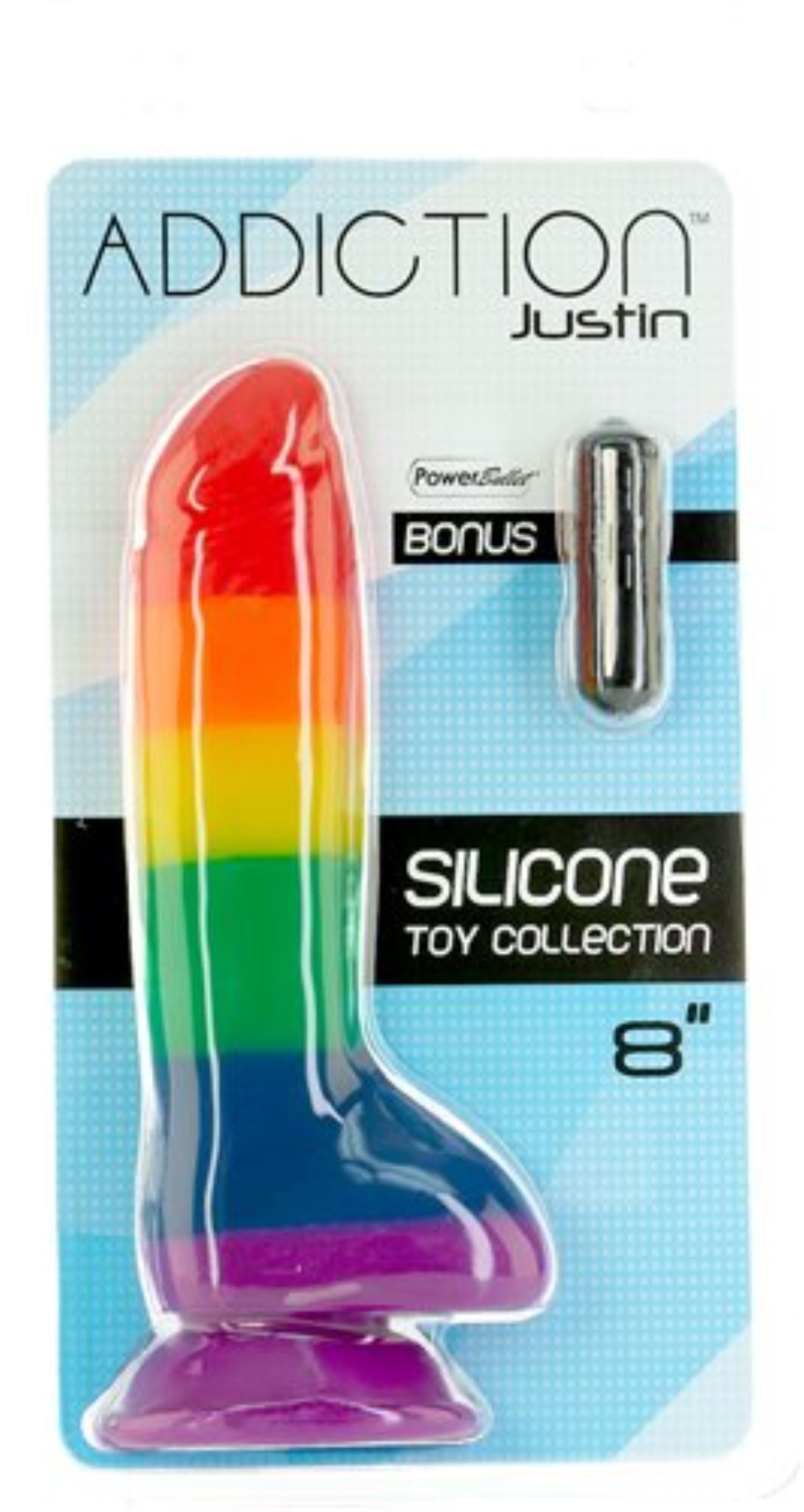 Addiction - Justin Rainbow Silicone Dildo - 19 cm