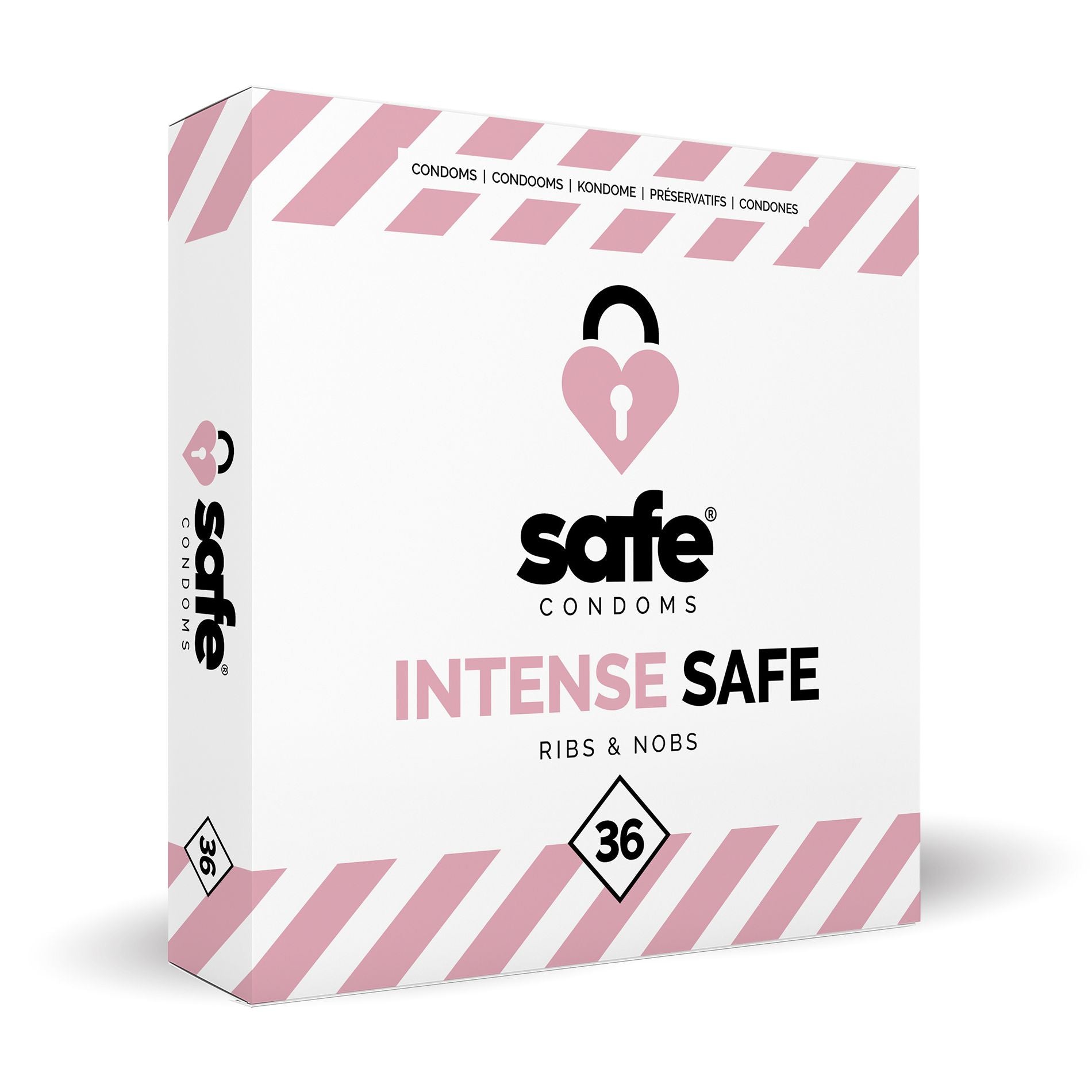 SAFE - Condoms - Ribbed & Studded - 36 piecesamp;