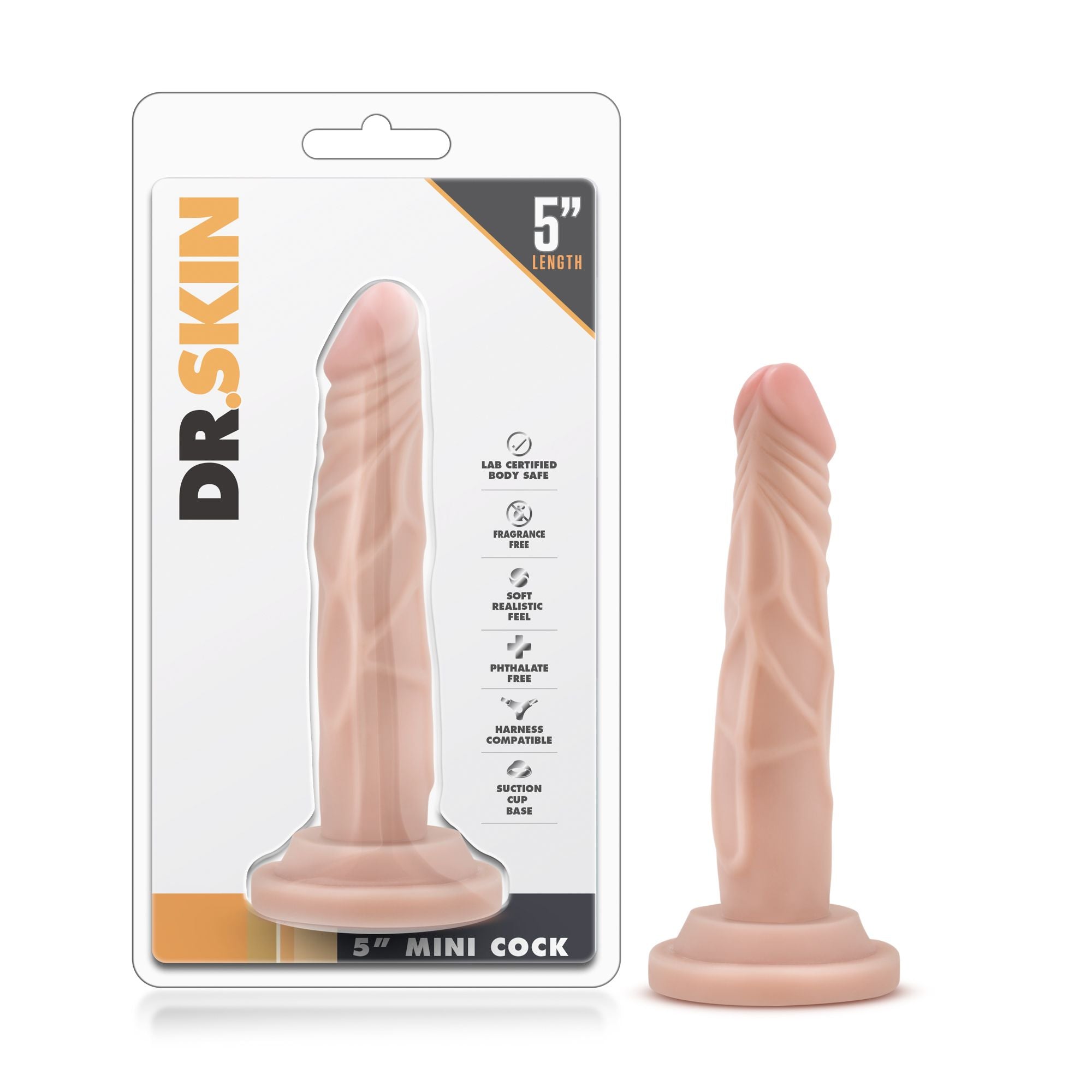 Dr. Skin - Realistic Mini Dildo With Suction Cup 5.75'' - Beige