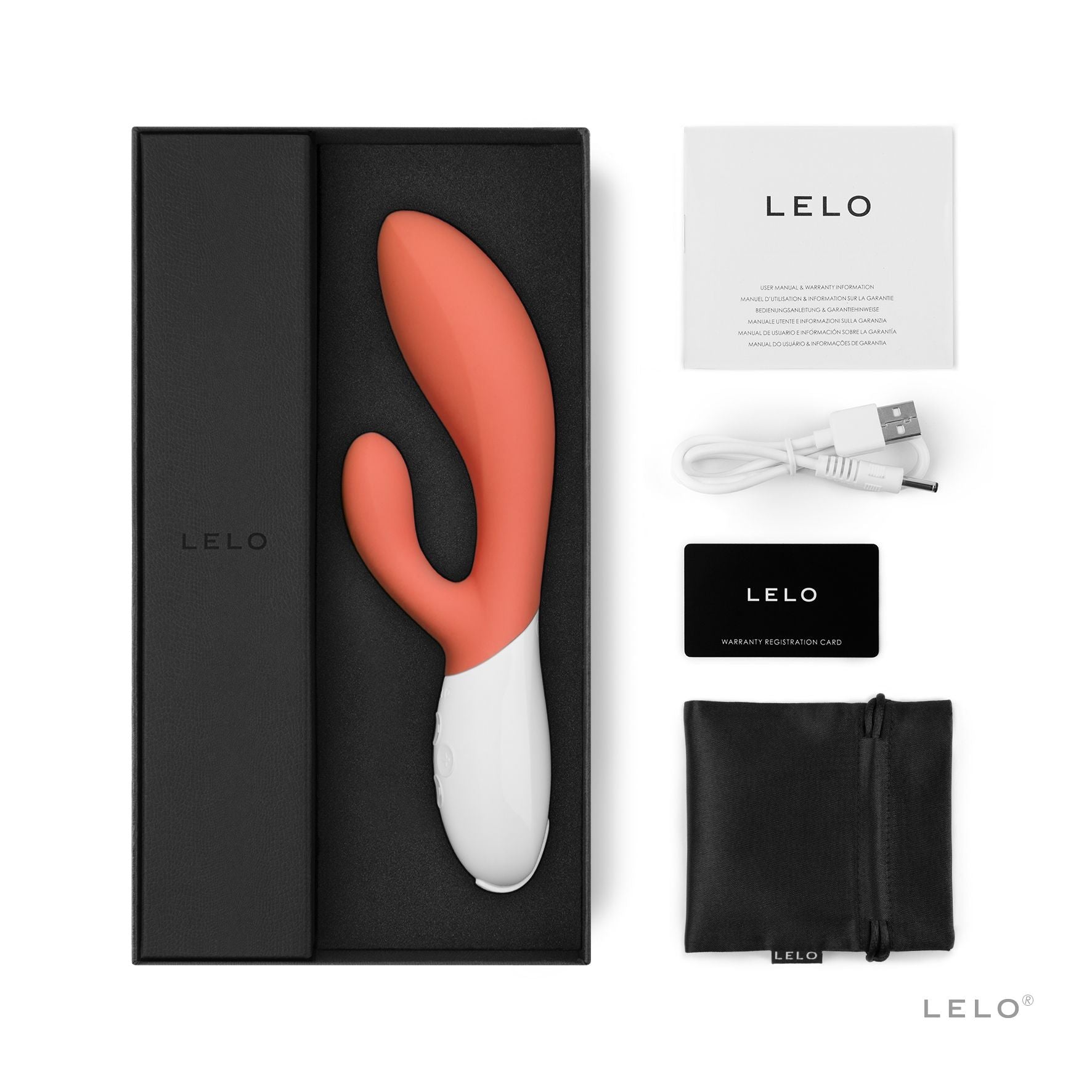 LELO - Ina 3 Rabbit Vibrator - Coral