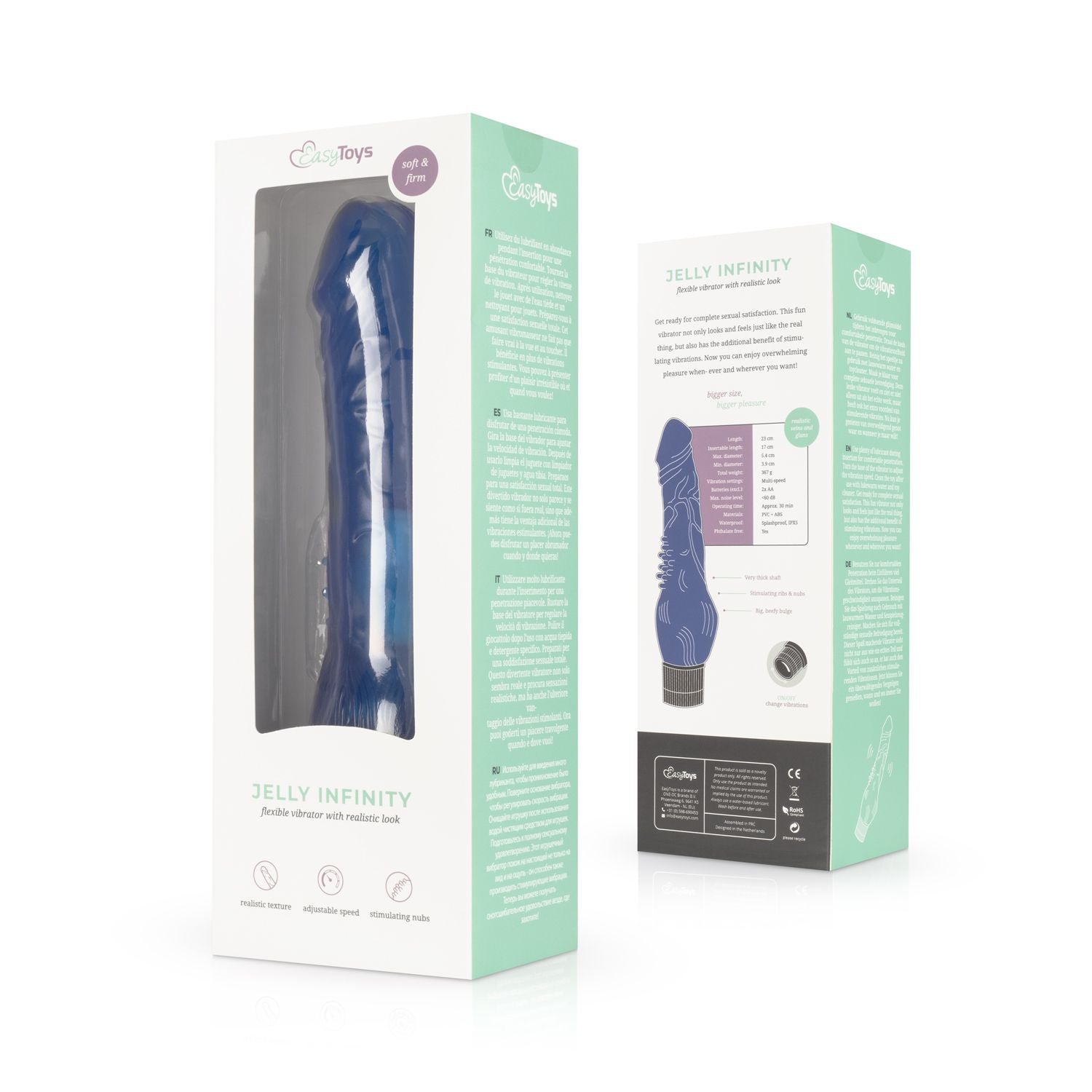 Jelly Infinity - Realistic Vibrator - Blue