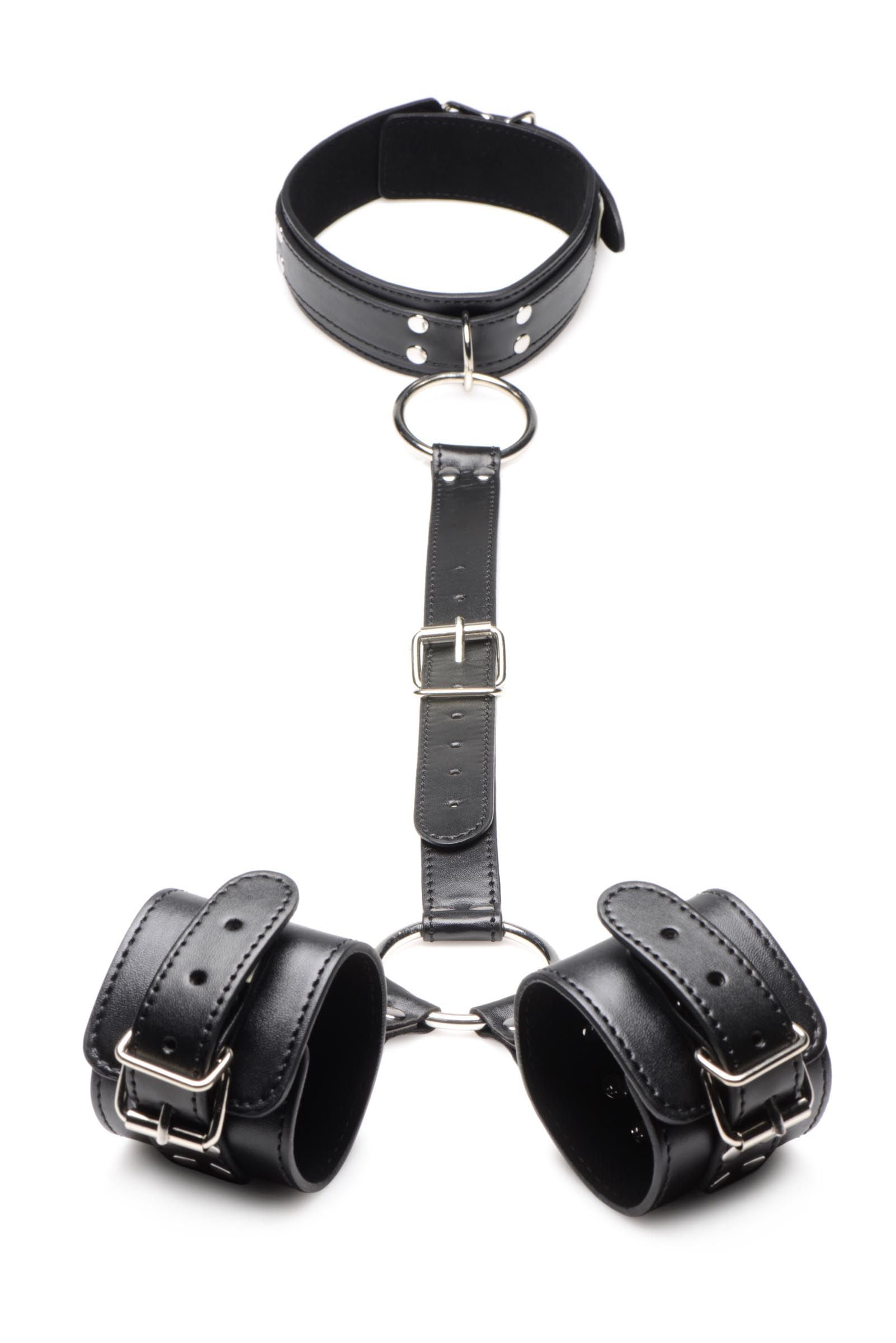 Collar with Cuffs Restraint Set - Black