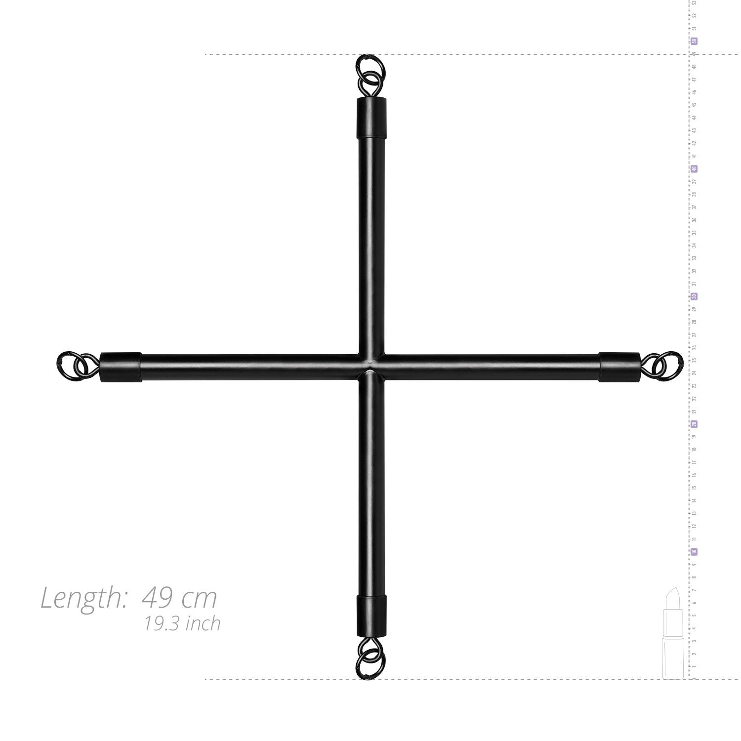 Hog Tie Cross Bar With Cuffs - Black
