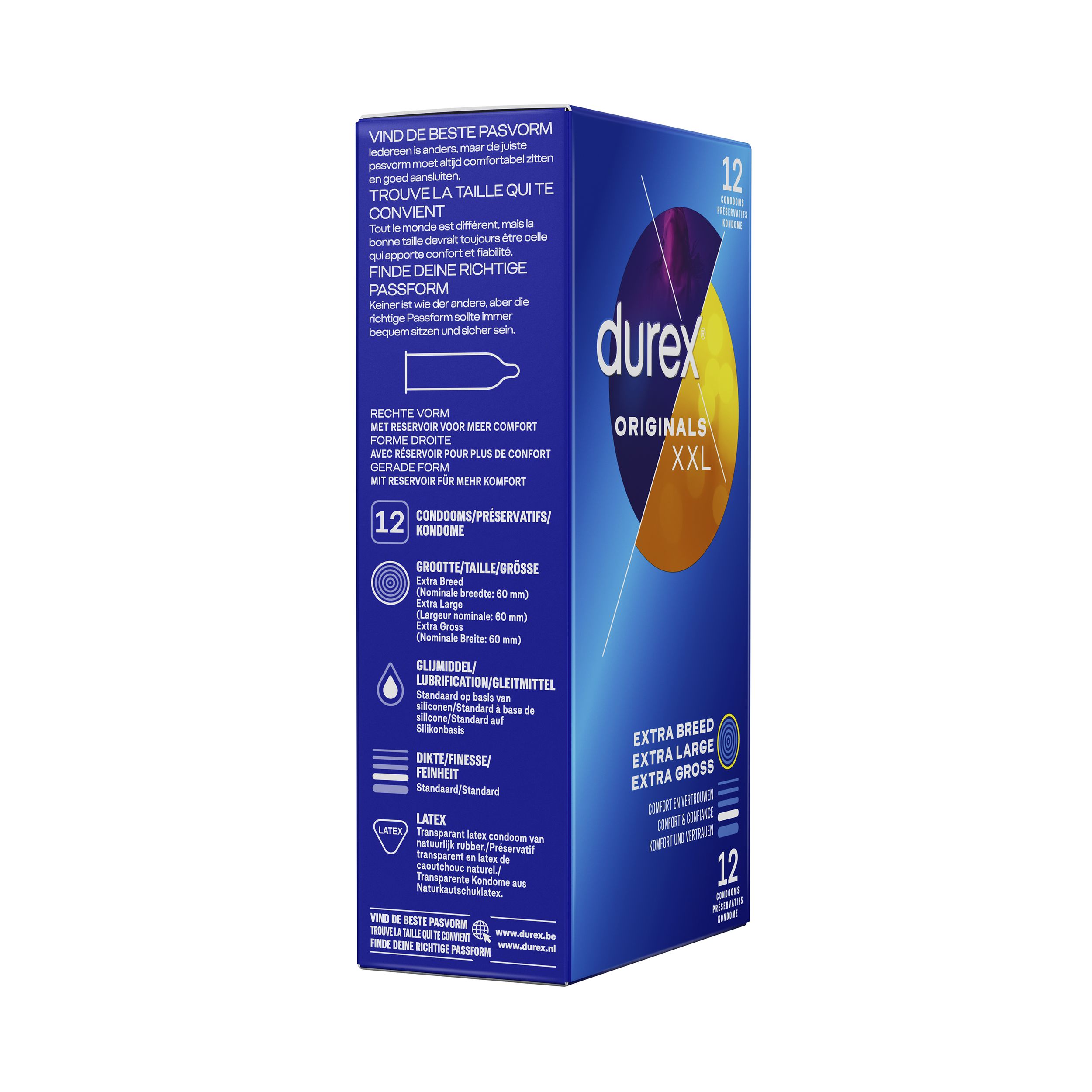 Durex Originals XXL Condoms - 12 pcs