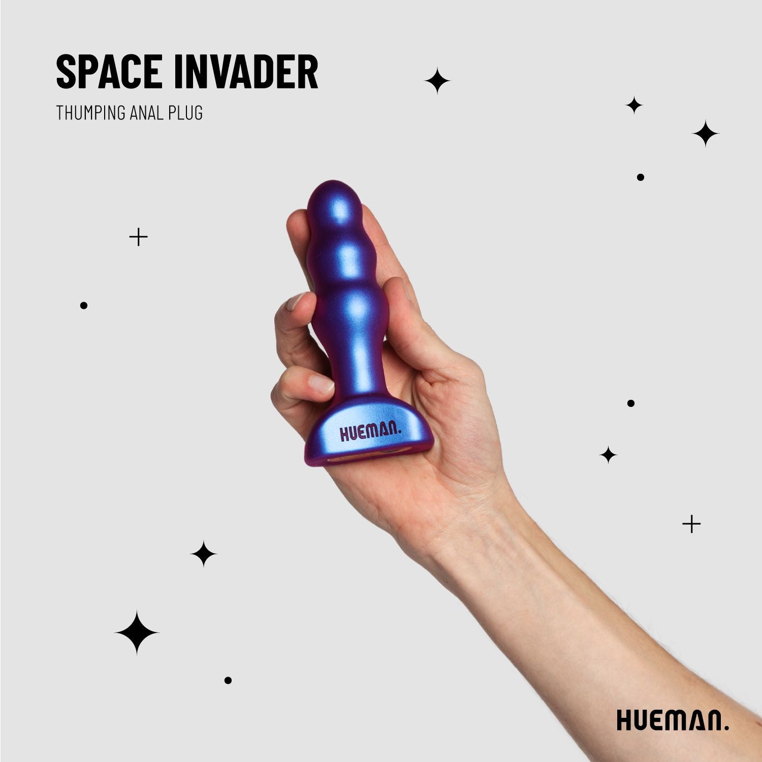 Hueman - Space Invader Vibrating and Thrusting Butt Plug