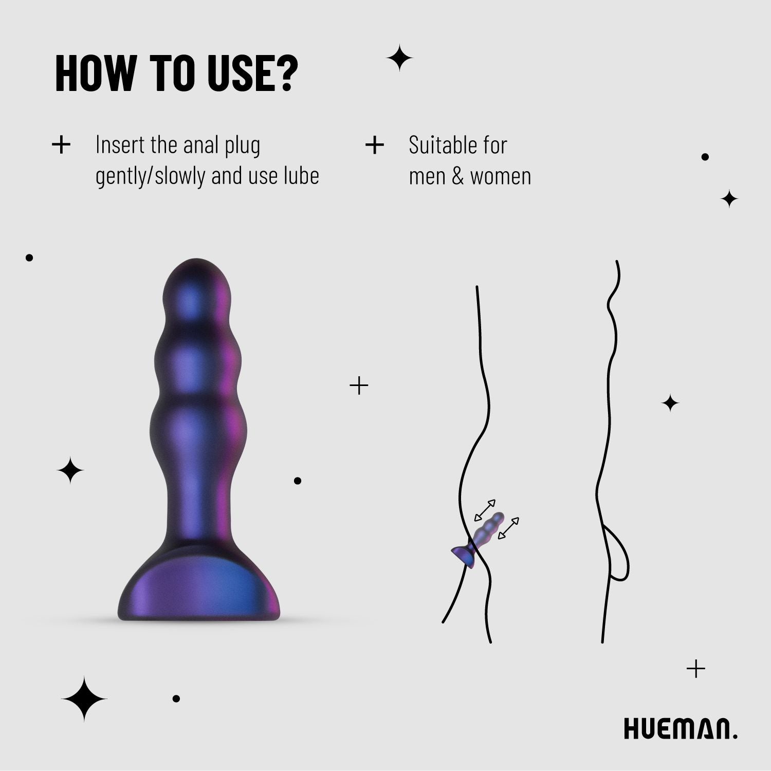Hueman - Space Invader Vibrating and Thrusting Butt Plug