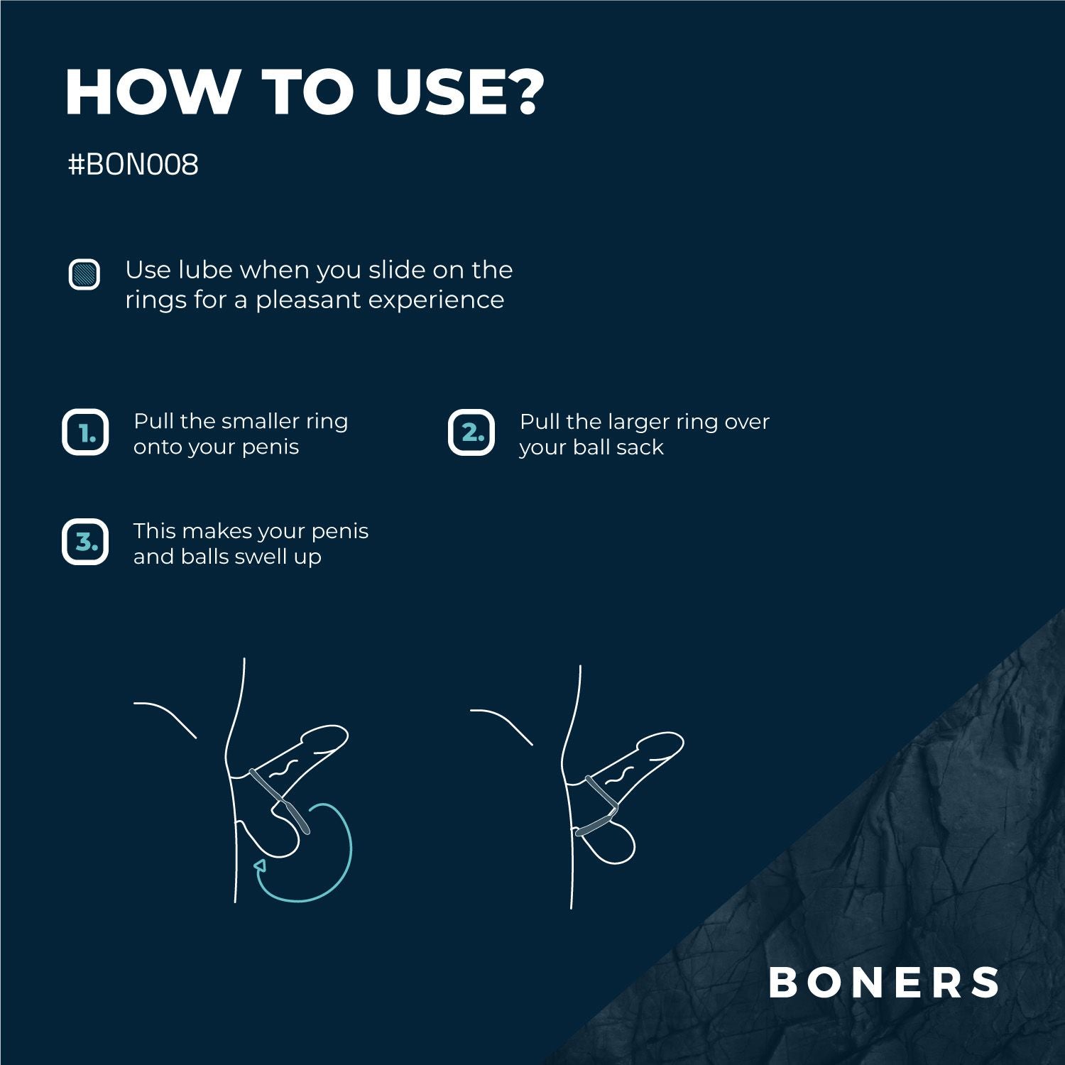 Boners Silicone Cock Ring And Ball Stretcher - Grey