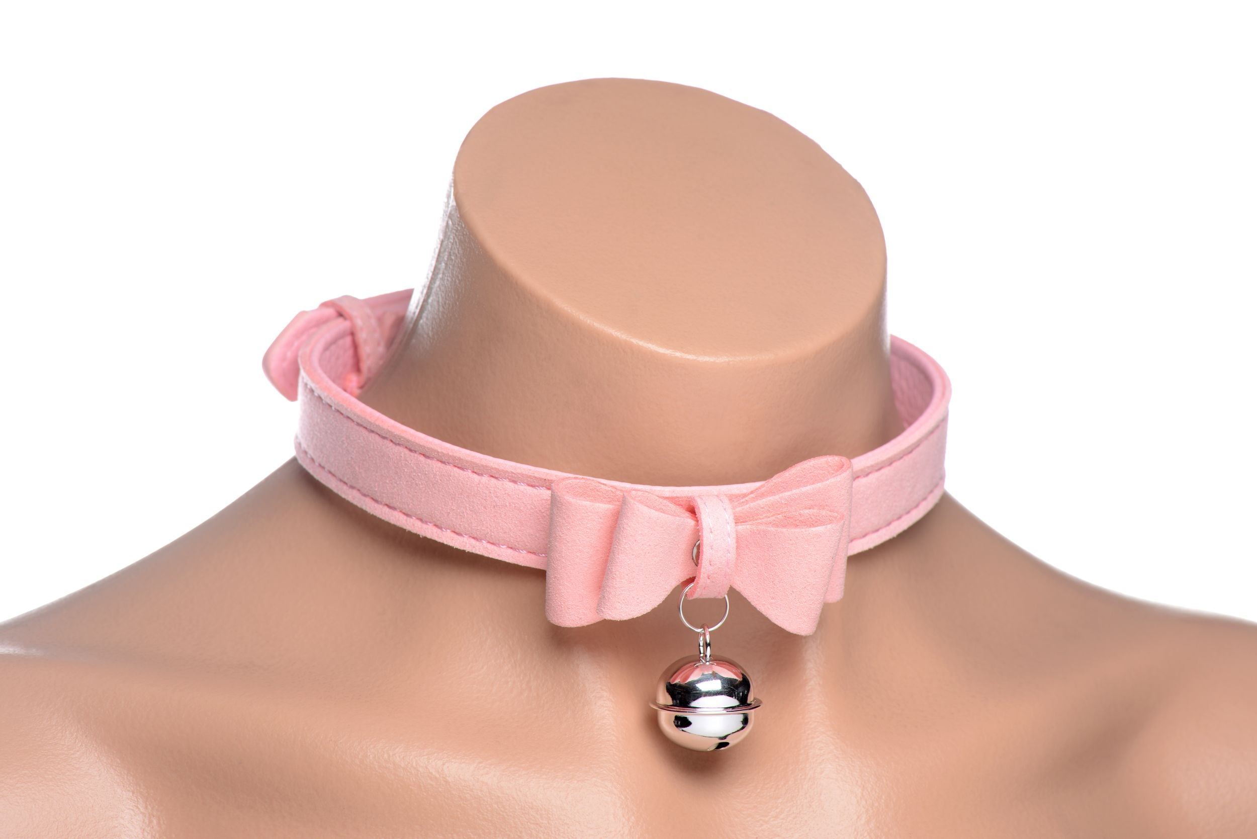 Golden Kitty Collar With Cat Bell - Pink