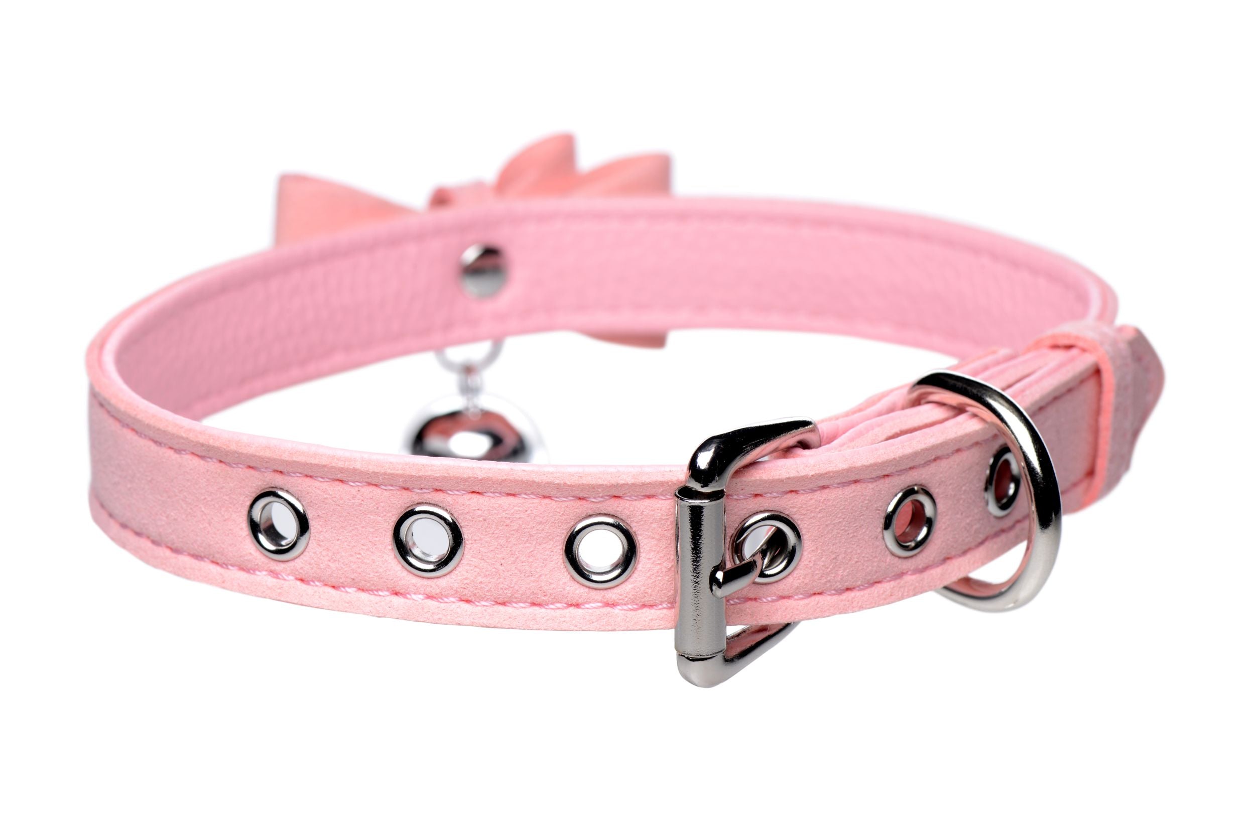 Golden Kitty Collar With Cat Bell - Pink