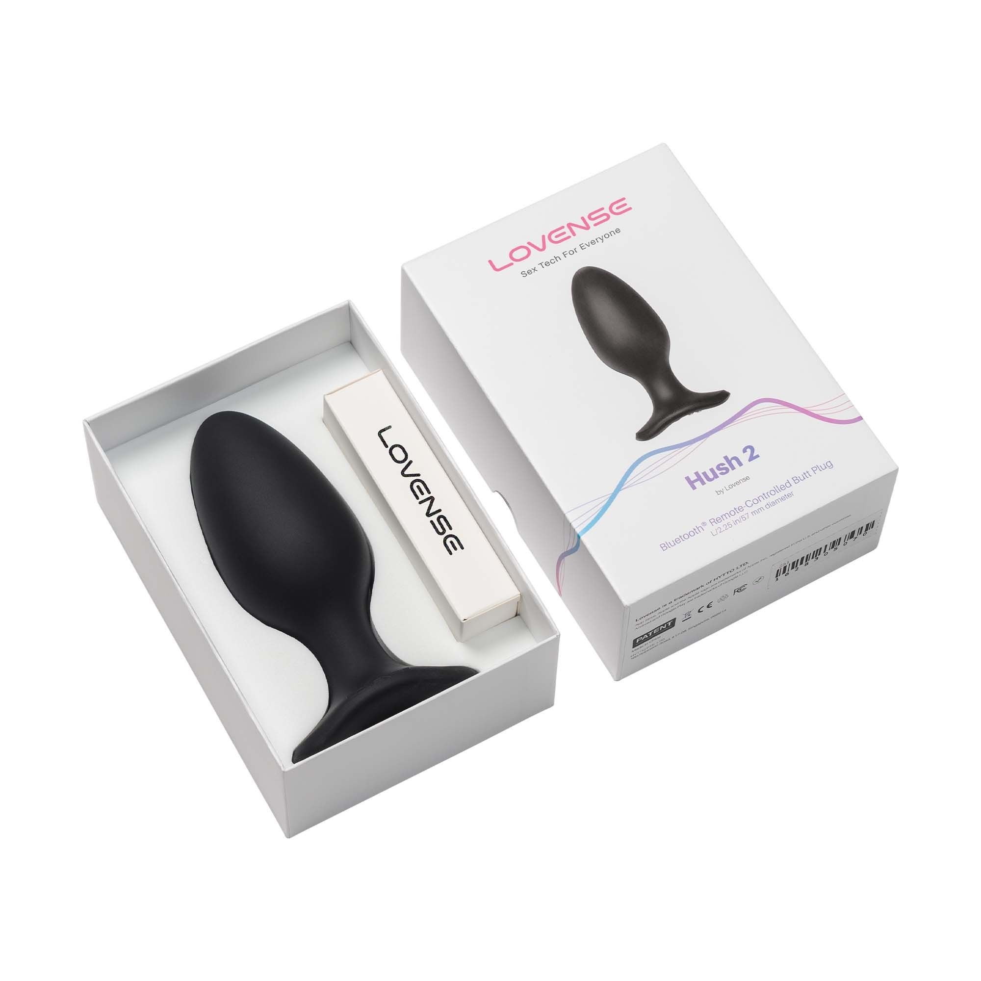 Lovense - Hush 2 Vibrating Butt Plug With App - Black