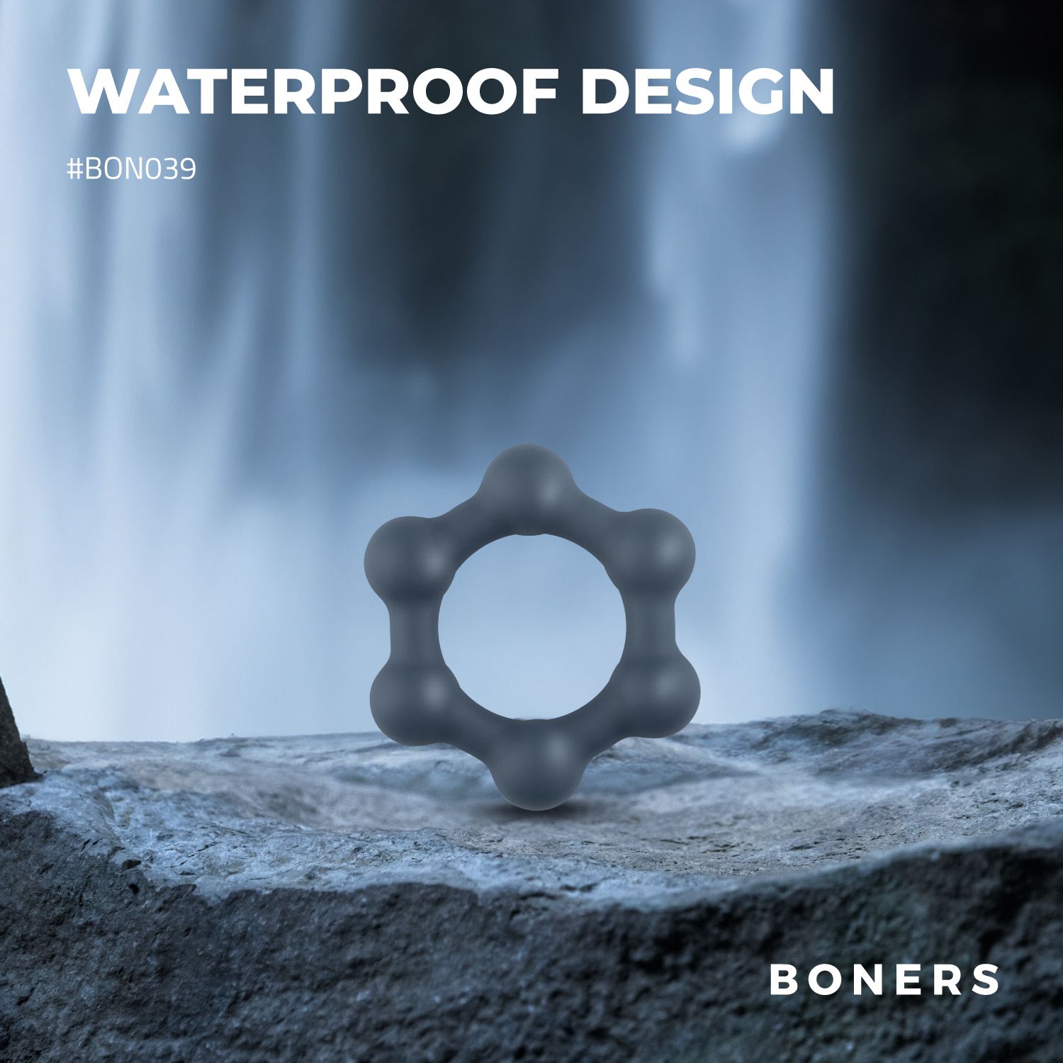 Boners Hexagon Cockring With Steel Balls