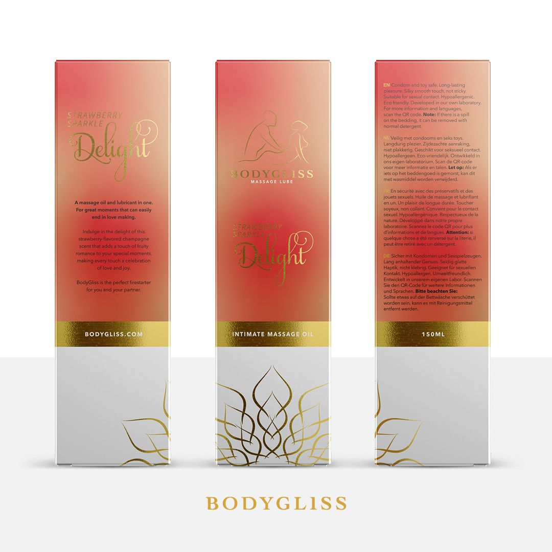 BodyGliss - Massage Oil And Lubricant in 1 Strawberry & Champagne - 150 ml
